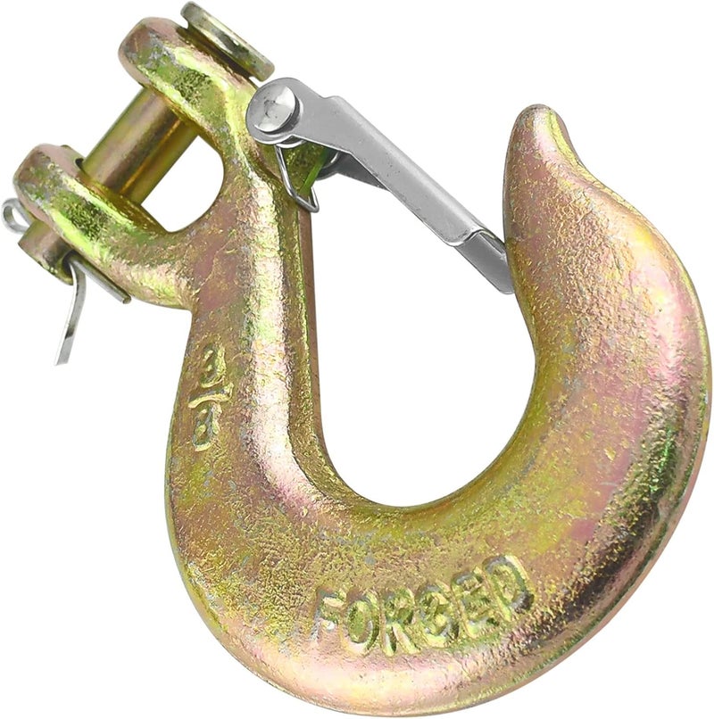 Robbor Safety Latch Hook 3/8 inch Clevis Slip Hook with Latch Grade 70 Forged Steel 18,000 Lbs Capacity Heavy Duty Chain Hook Working with Towing and Chain - Image 4